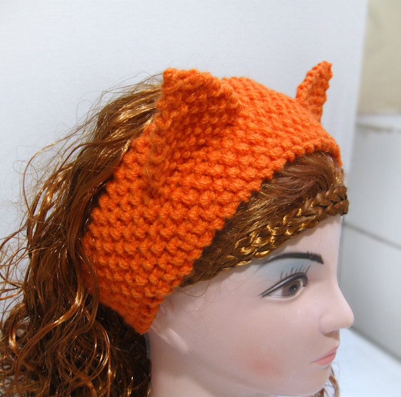 Fox Headband Ear Warmer Knitting Pattern Cat Ears Headband Etsy