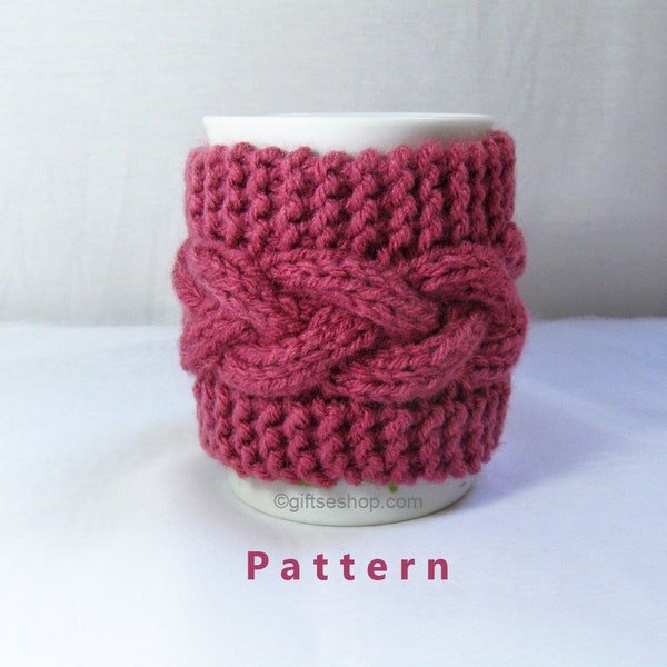 Cabled Cup Cozy Knitting Pattern, Coffee Mug Cozy Pattern PDF n 53