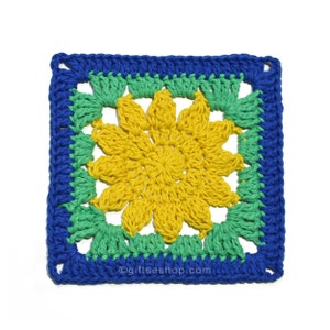 Crochet Pattern - Crochet Sun Granny Square Pattern no136