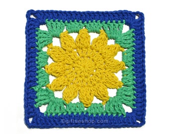 Crochet Pattern - Crochet Sun Granny Square Pattern no136