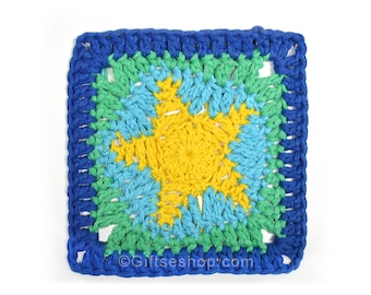 Crochet pattern- Star Granny Square for Blanket, Pillow or Star bags no135