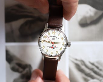 Reloj vintage Sturmanskie 1MChZ — Modelo usado por Yuri Gagarin — Reloj espacial soviético a prueba de golpes de 30 mm (1,18”) — Artículo de colección raro, regalo de Navidad