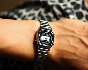 Vintage Casio Watch Women | Japanese Vintage Watch | Rare Gray Dial | Stainless Steel Bracelet | Casio Vintage Watch