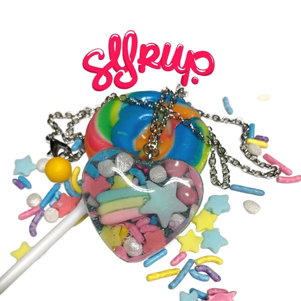 Y2k Candy Glam Small Shooting Star Candy Sprinkles Resin Necklace Xx