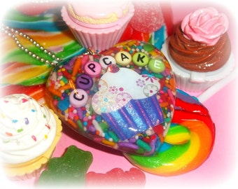 Y2k Candy Glam Sweet As A Cupcake  Candy Sprinkles Resin Necklace Xx