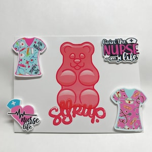 Sirupy Sweet Lot de 2 cabochons en résine plane à dos plat THÈME INFIRMIÈRE pour centre de noeuds, décodeur, résine