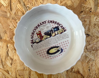 Vintage blackcurrant cheesecake dish, 1970s/80s Ashley Ceramics