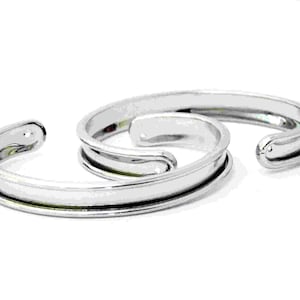 Bright Silver Plated Channeled Bracelet Cuff Blanks 3/8 Inch Package Of 2