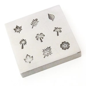 Placa de tiro 9 desenhos Árvores Folhas Etc. matrizes de impressão | suprimentos de ourivesaria | ferramentas de ourivesaria | Venda de placa de tiro de brinco