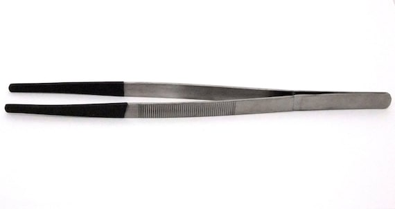 8 Inch Coated Tip Tweezers With Large Jaw Great for Larger Stones Etc. SALE  