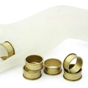 Raw Brass Ring Blanks 3/8&quot;  Wide Size 7 With Channel  Pkg Of 6