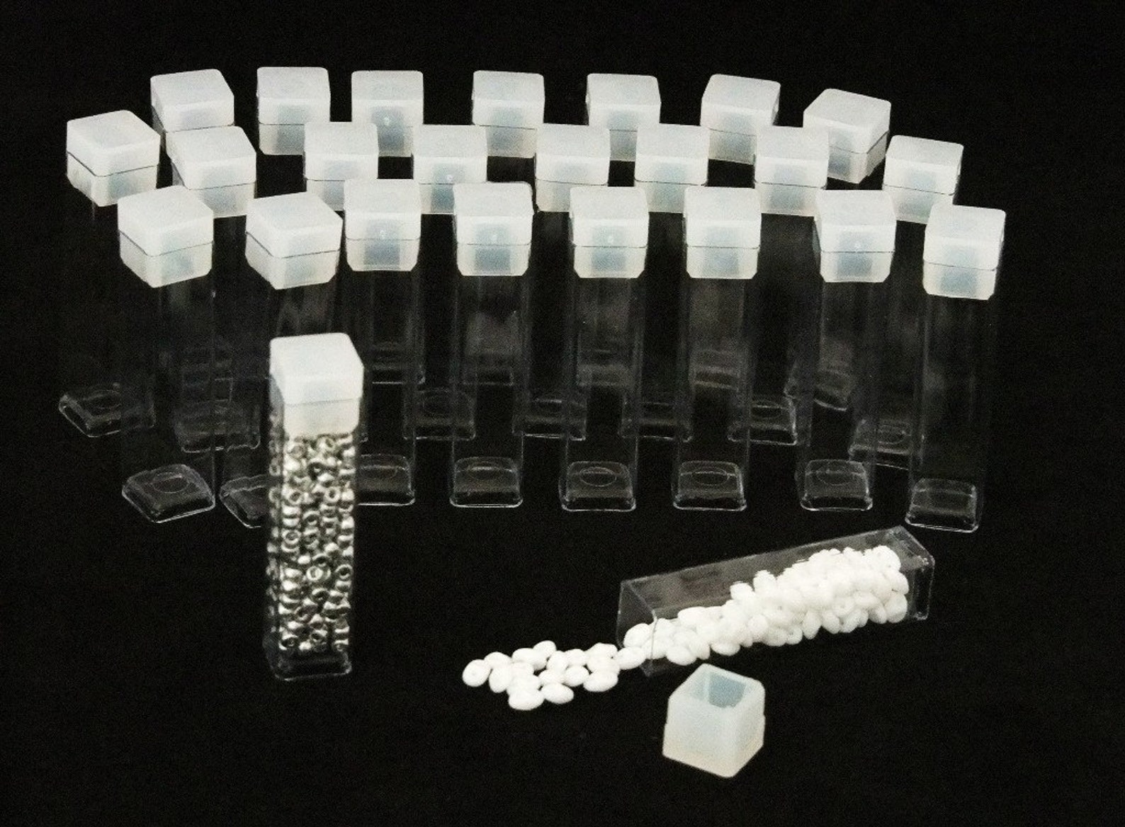 Pack of 25 Square Clear Plastic Storage Tubes 2 Etsy