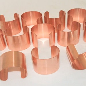 Raw Copper Bracelet Cuff Blanks Wholesale Lot 2 inch Pkg Of 12