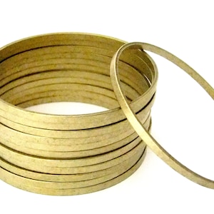 Flat Brass Bracelet Bangle Blanks 3/16 inch Pkg Of 12 Sale