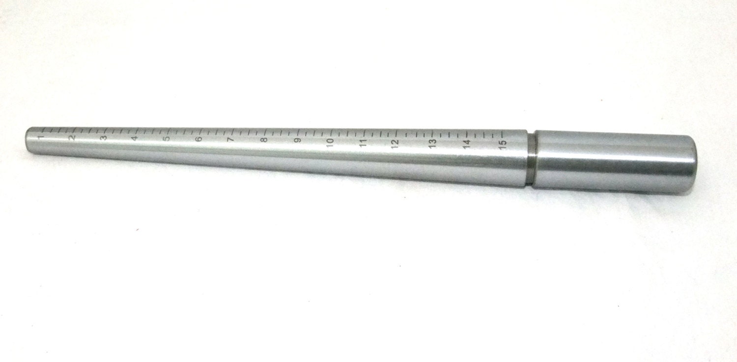 Steel Ring Mandrel Graduated In USA sizes 1 To 15 By 1/4 Size-No Groove