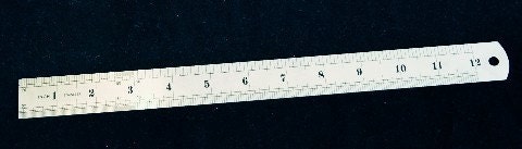 6 Inch Precision Stainless Steel Ruler .5mm Marks and .64th Inch