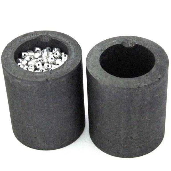 2 Pack Graphite Mini Crucible Cups 2" by 1 1/2" Furnace -Torch Melting