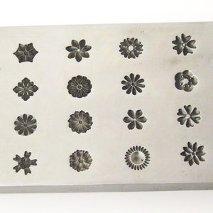 16 matrizes de impressão com design de flor | ferramentas de ourives | carimbos de metal para joias - matriz de charme, VENDA