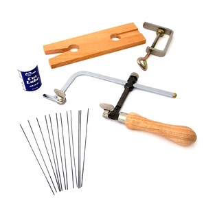 Adjustable Saw Jeweler's Saw Kit With Twelve Blades Cutting Lube & Vise