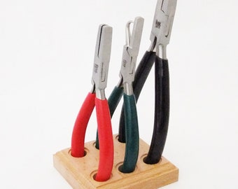 Set Of 3 Dimple Pliers Kit With Flat And Hooked Jaws With Storage Stand