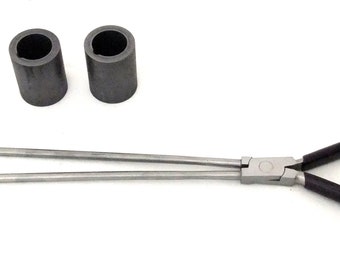 2 Pack Graphite Mini Crucible Cups 2" by 1 1/2" With Plier Tongs  SALE