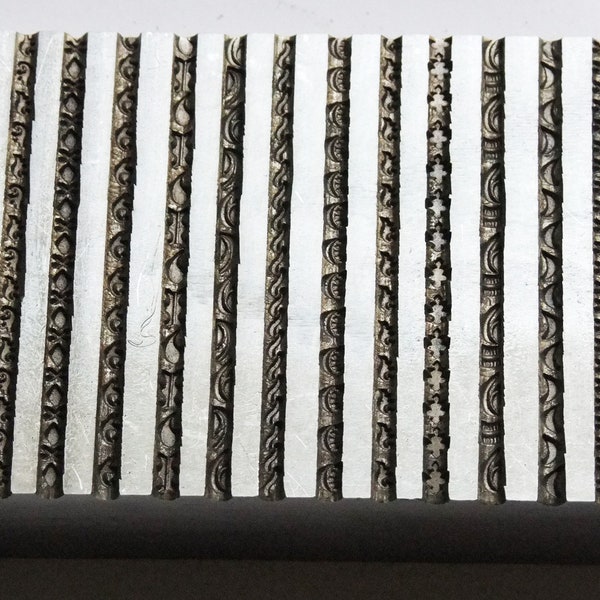 Placa de troquelado de impresión de alambre de 16 diseños n.° 13 / suministros de platería / herramientas de platería / sellos de metal para joyería