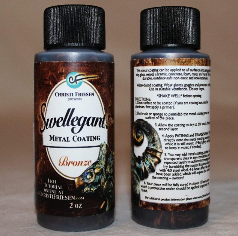 Metal Coating Bronze in Color 2 Oz Bottle Swellegant Etsy