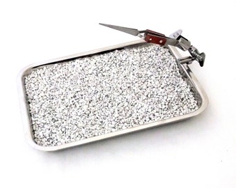 Bandeja de recocido de acero inoxidable con piedra pómez de 8 x 6 pulgadas con tercera mano en oferta