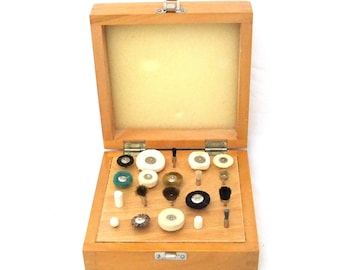 Rotary Tool Accessory Kit With Wood Box 20 Pieces 1/8" Shanks SALE