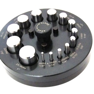 Professional Quality Premium Disc Cutter With 14 Punches 1/8th - 1 Inch With Angled Faced Cutters