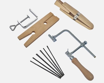 Jewelry Making Tool Kit Bench Pin Ring Clamp Saw Frame Blades - Bench Tools