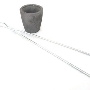 19 Inch Long Crucible Tongs & #1 Crucible Melting Casting Gold Silver Etc.  SALE