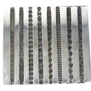 8 Design Wire Impression Die Plate #8 | silversmith supplies | silversmith tools | metal stamps for jewelry