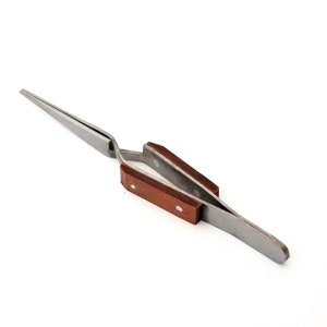 Fiber Grip Soldering Crosslock Tweezers Straight  Tip4 1/2 Inch