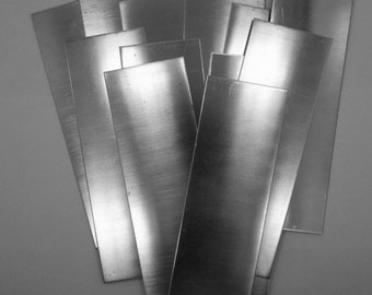 Nickel Silver Sheet / Bracelet Blanks 26ga 6" x 2" .41mm  Pkg Of 12