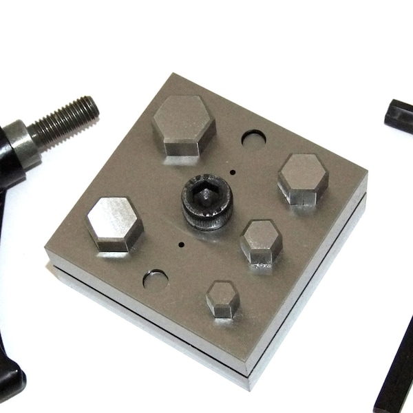 Cortador de disco de 9 mm a 18 mm con 5 punzones para formas hexagonales con mango OFERTA