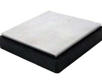 Very Large 6 by 6 Inch Rubber And Steel Bench Block