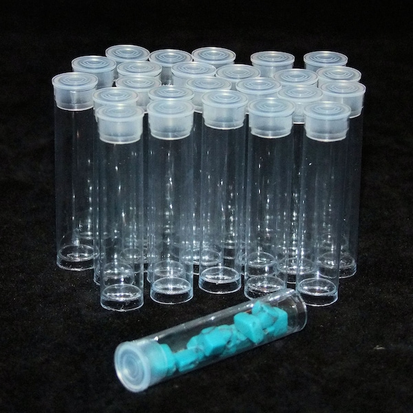 Paquet de 25 tubes de rangement ronds en plastique transparent 2 po.