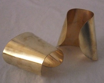 Brass Bracelet Cuff Blanks Extra Wide Tapered 3&quot; Pkg Of 2