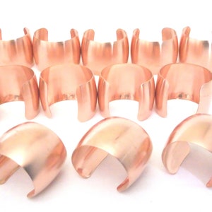 Domed Raw Copper Bracelet Cuff Blanks For Jewelry Making 2&quot; Pkg Of 12
