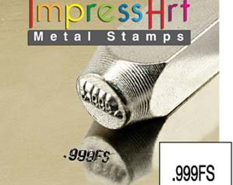 Tampon de conception en métal par Impressart, 2 mm, « .999 fs », label de qualité