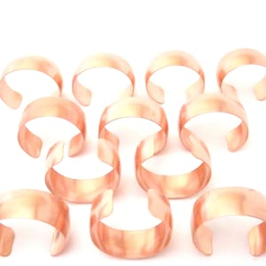 Domed Raw Copper Bracelet Cuff Blanks For Jewelry Making 1&quot; Pkg Of 12