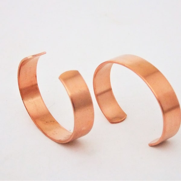 Raw Copper Bracelet Cuff Blanks For Jewelry Making 1/2 inch Pkg Of 2