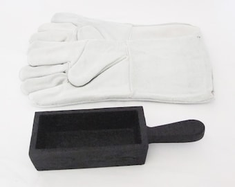 80oz Bar Ingot Mold For Melting Gold Silver Copper Etc  With Leather Gloves