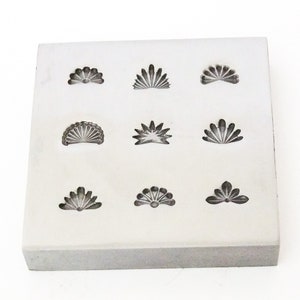 Placa de tiro 9 designs de fãs matrizes de impressão | suprimentos de ourives | ferramentas de ourives |