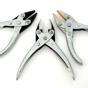 3 Pack Brass, Nylon, and Steel Flat Jaw Parallel Pliers