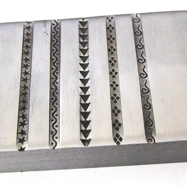 Placa de troquelado de impresión de alambre de 5 diseños n.° 4 / suministros de platería / herramientas de platería / sellos de metal para joyería