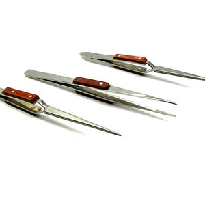 Juego de 3 pinzas de fibra con agarre, ideales para soldar, etc. ¡EN OFERTA!