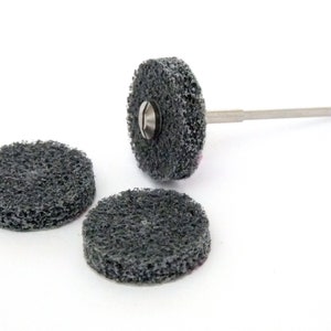 Satin Finish Buff Polishing Wheel 1 Inch Package of 3 With Mandrel