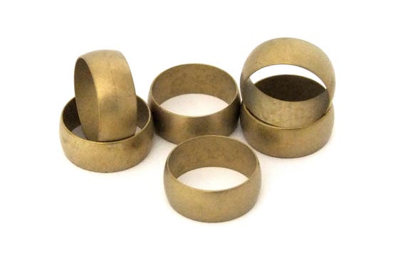 Raw Brass Ring Blanks 3//8/" Wide Size 8 With Channel Pkg Of 6